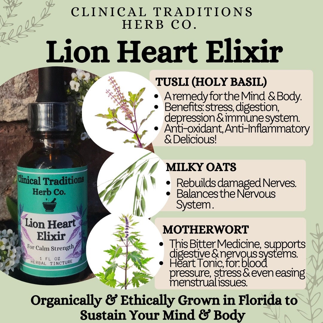 Lion Heart Elixir Tincture: for calm confidence – Clinical Traditions ...